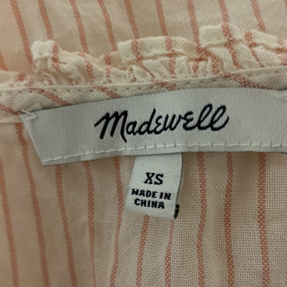 Madewell Crop Top Peach/Pink Mini Stripe - Picture 3 of 8